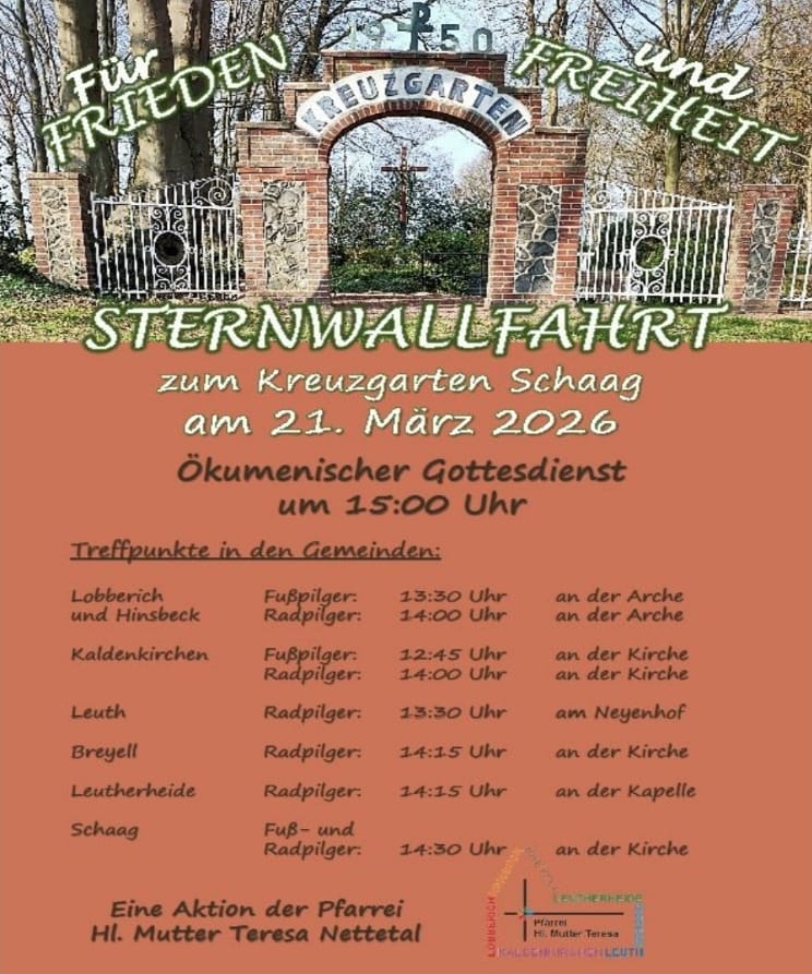Sternwallfahrt Kreuzgarten (c) Hl. Mutter Teresa Nettetal